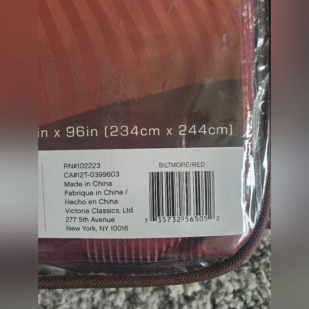Biltmore 60% Silk 100% COTTON stripes Burgundy Duvet Cover Only Full/Queen Size.